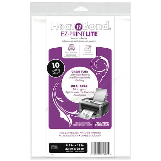 HeatnBond EZ-Print Lite Iron-On Adhesive Sheets, 10ct.